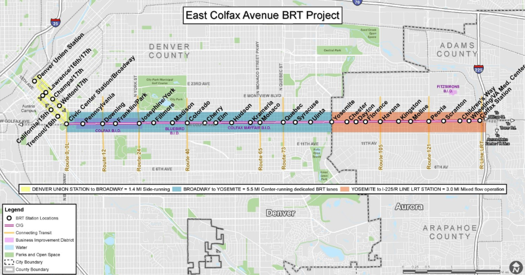 Overview of Colfax BRT from denvergov.org