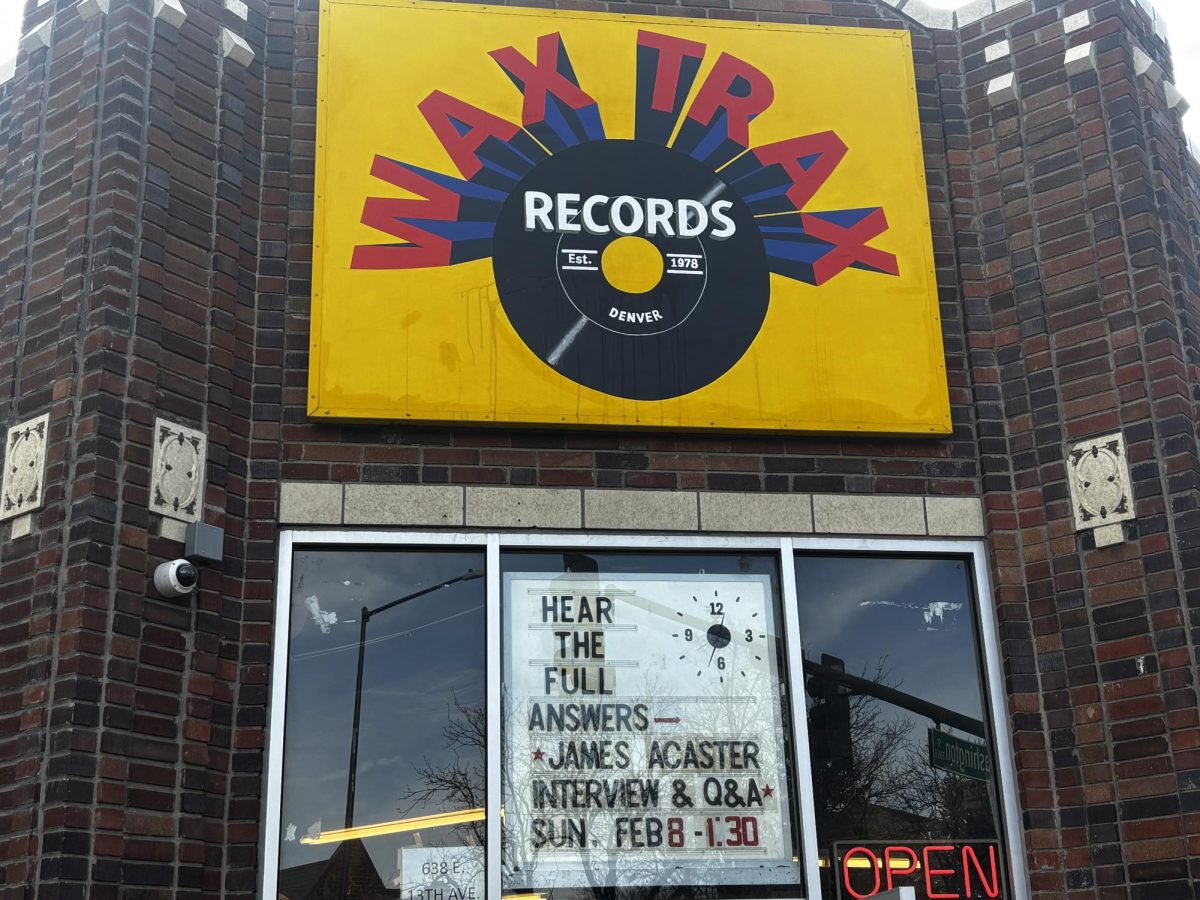 [PHOTO] Wax Trax sign with marquis showing James Acaster interview 