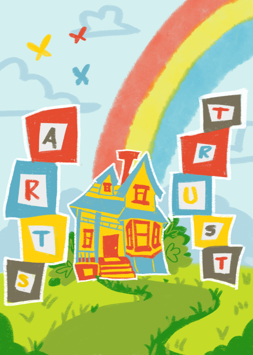 [Illustration] House with "ART" and "TRUST" on the sides.
