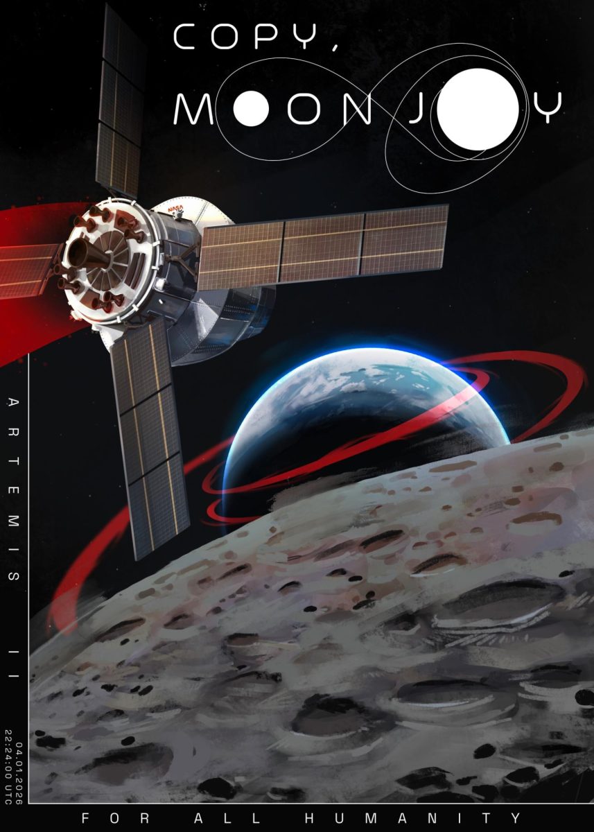 [ILLUSTRATION] Satellite orbiting the moon 